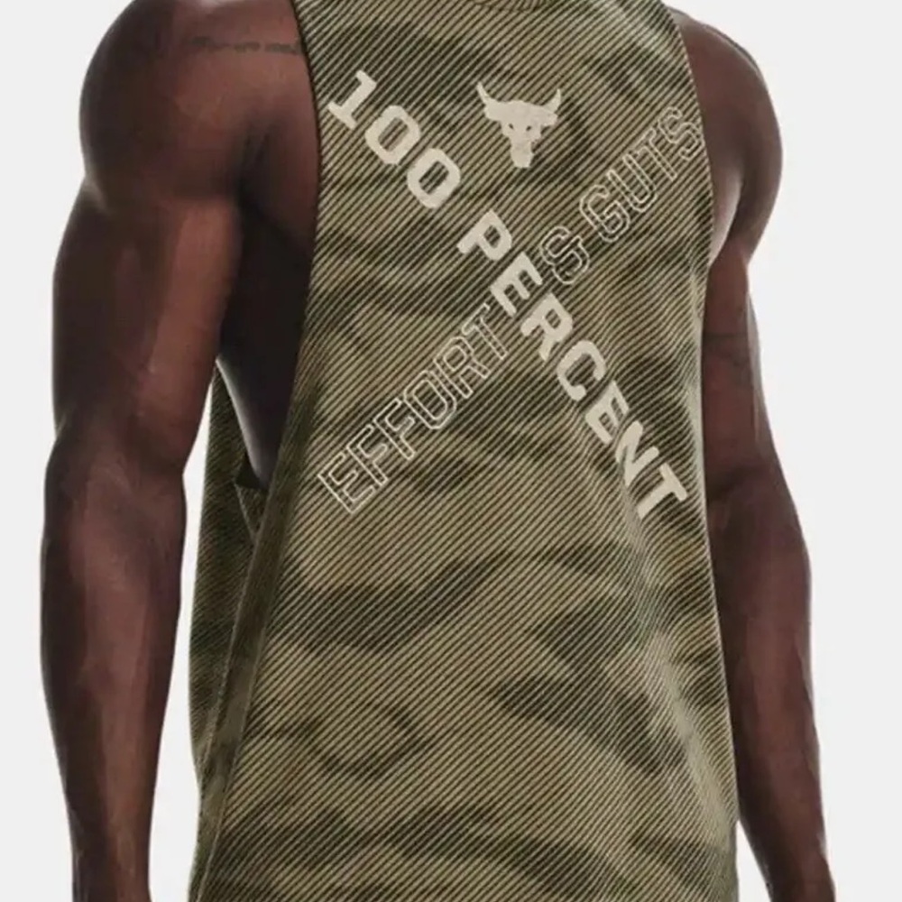Under Armour Project Rock 100 Percent Tank Top Heritage Green